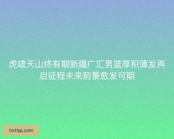 虎啸天山终有期新疆广汇男篮厚积薄发再启征程未来前景愈发可期